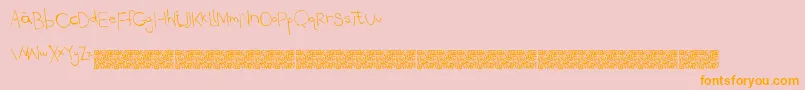 Snorkelwhisp-Schriftart – Orangefarbene Schriften auf rosa Hintergrund