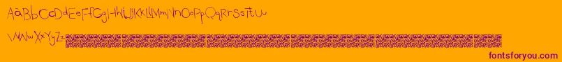 Snorkelwhisp-Schriftart – Violette Schriften auf orangefarbenem Hintergrund