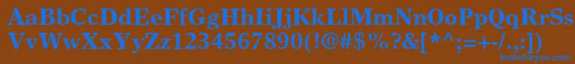 Czcionka TimeseuropaltstdBold – niebieskie czcionki na brązowym tle