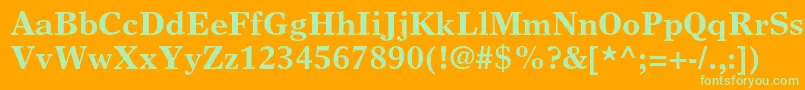 TimeseuropaltstdBold Font – Green Fonts on Orange Background