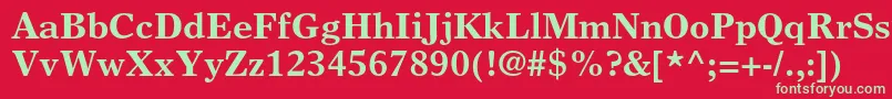 フォントTimeseuropaltstdBold – 赤い背景に緑の文字