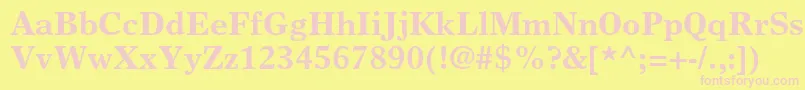 TimeseuropaltstdBold Font – Pink Fonts on Yellow Background