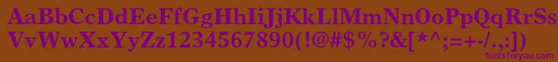 TimeseuropaltstdBold Font – Purple Fonts on Brown Background