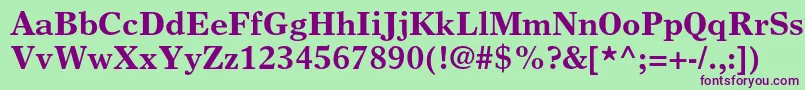 TimeseuropaltstdBold Font – Purple Fonts on Green Background