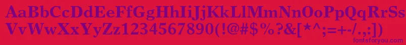 TimeseuropaltstdBold Font – Purple Fonts on Red Background