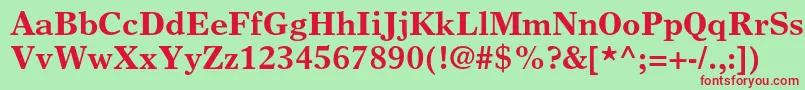 TimeseuropaltstdBold Font – Red Fonts on Green Background