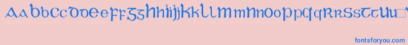 CelticGaeligeRegular Font – Blue Fonts on Pink Background