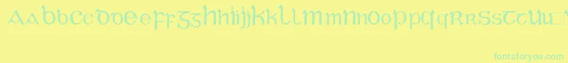CelticGaeligeRegular Font – Green Fonts on Yellow Background