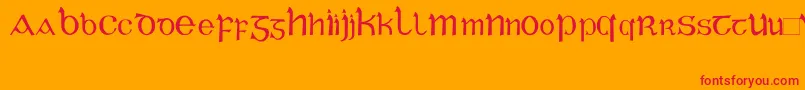 CelticGaeligeRegular Font – Red Fonts on Orange Background