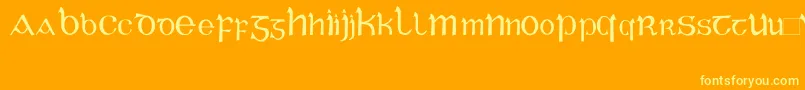 CelticGaeligeRegular Font – Yellow Fonts on Orange Background