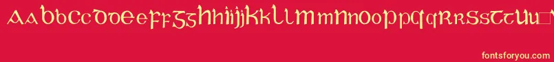CelticGaeligeRegular-Schriftart – Gelbe Schriften auf rotem Hintergrund