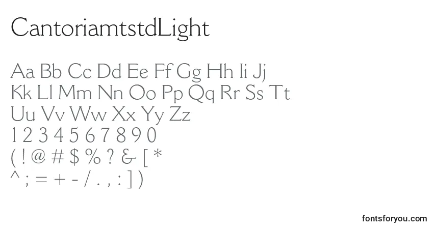 Czcionka CantoriamtstdLight – alfabet, cyfry, specjalne znaki