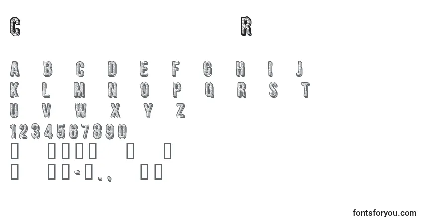 Czcionka CfengravedRegular – alfabet, cyfry, specjalne znaki