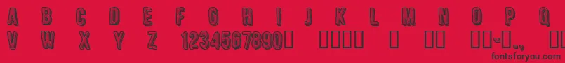 CfengravedRegular Font – Black Fonts on Red Background