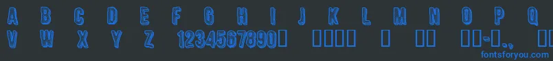 CfengravedRegular Font – Blue Fonts on Black Background