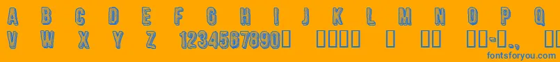 CfengravedRegular Font – Blue Fonts on Orange Background