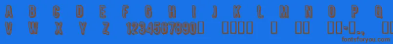 CfengravedRegular Font – Brown Fonts on Blue Background