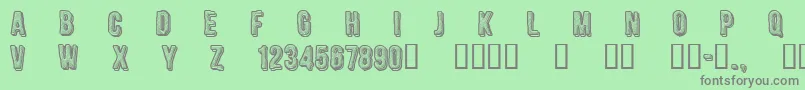 CfengravedRegular Font – Gray Fonts on Green Background