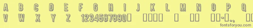 CfengravedRegular Font – Gray Fonts on Yellow Background