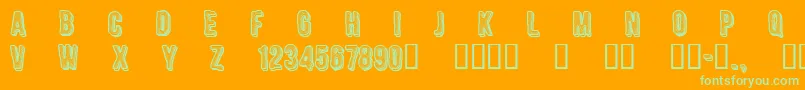 CfengravedRegular Font – Green Fonts on Orange Background