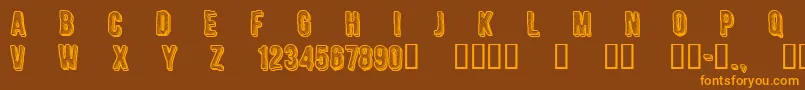 CfengravedRegular Font – Orange Fonts on Brown Background