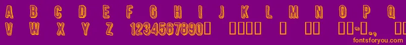 CfengravedRegular Font – Orange Fonts on Purple Background