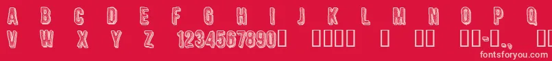 CfengravedRegular Font – Pink Fonts on Red Background