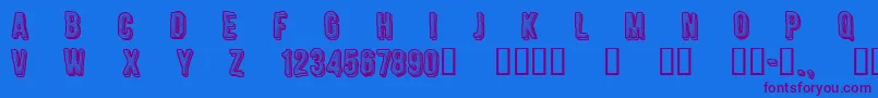 CfengravedRegular Font – Purple Fonts on Blue Background
