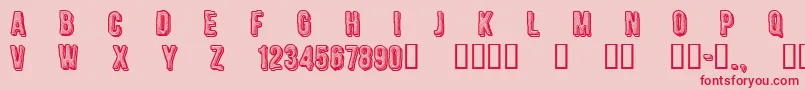 CfengravedRegular Font – Red Fonts on Pink Background