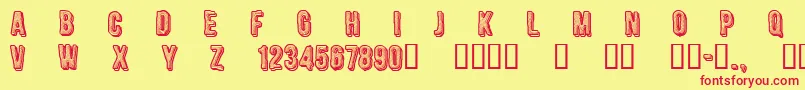 CfengravedRegular Font – Red Fonts on Yellow Background