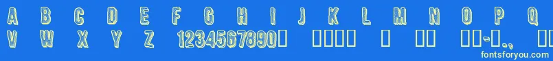 CfengravedRegular Font – Yellow Fonts on Blue Background