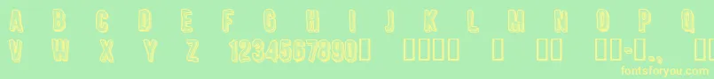 CfengravedRegular Font – Yellow Fonts on Green Background