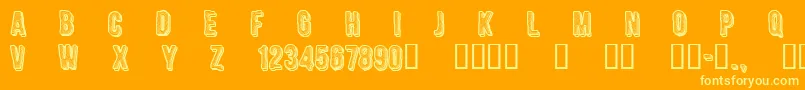CfengravedRegular Font – Yellow Fonts on Orange Background