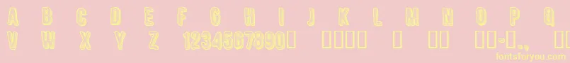 CfengravedRegular Font – Yellow Fonts on Pink Background