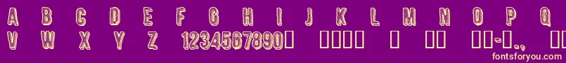 CfengravedRegular Font – Yellow Fonts on Purple Background