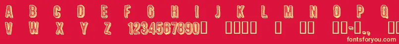 CfengravedRegular Font – Yellow Fonts on Red Background