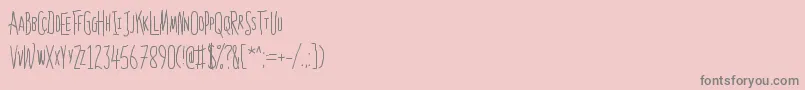 Шрифт BonesToYourGenericScriptFont – серые шрифты на розовом фоне