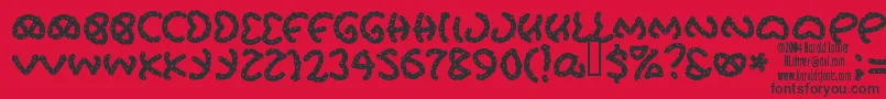 Prets Font – Black Fonts on Red Background