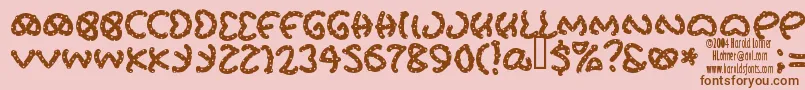 Prets Font – Brown Fonts on Pink Background