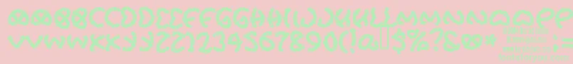 Prets Font – Green Fonts on Pink Background