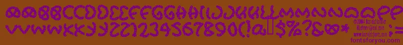Prets Font – Purple Fonts on Brown Background