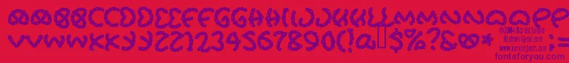 Prets Font – Purple Fonts on Red Background