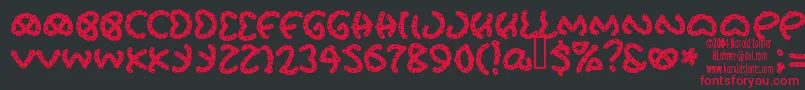 Prets Font – Red Fonts on Black Background