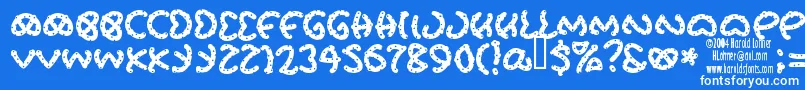 Prets-Schriftart – Weiße Schriften auf blauem Hintergrund