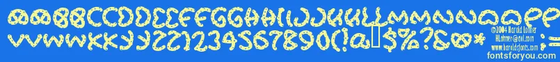 Prets Font – Yellow Fonts on Blue Background