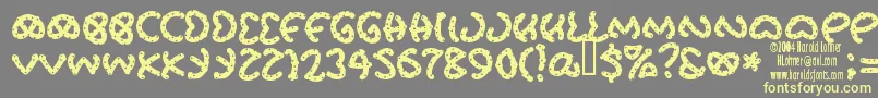 Prets Font – Yellow Fonts on Gray Background