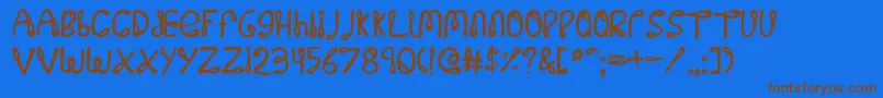 フォント32768 – 茶色の文字が青い背景にあります。