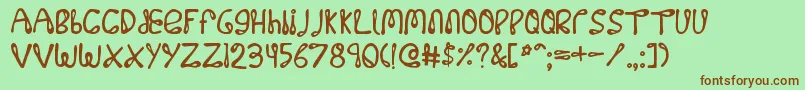 32768 Font – Brown Fonts on Green Background