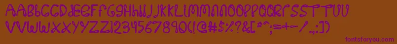 32768 Font – Purple Fonts on Brown Background