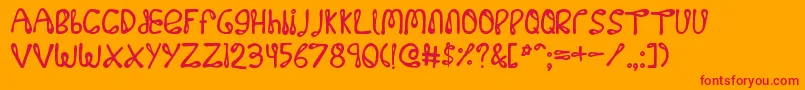 32768 Font – Red Fonts on Orange Background